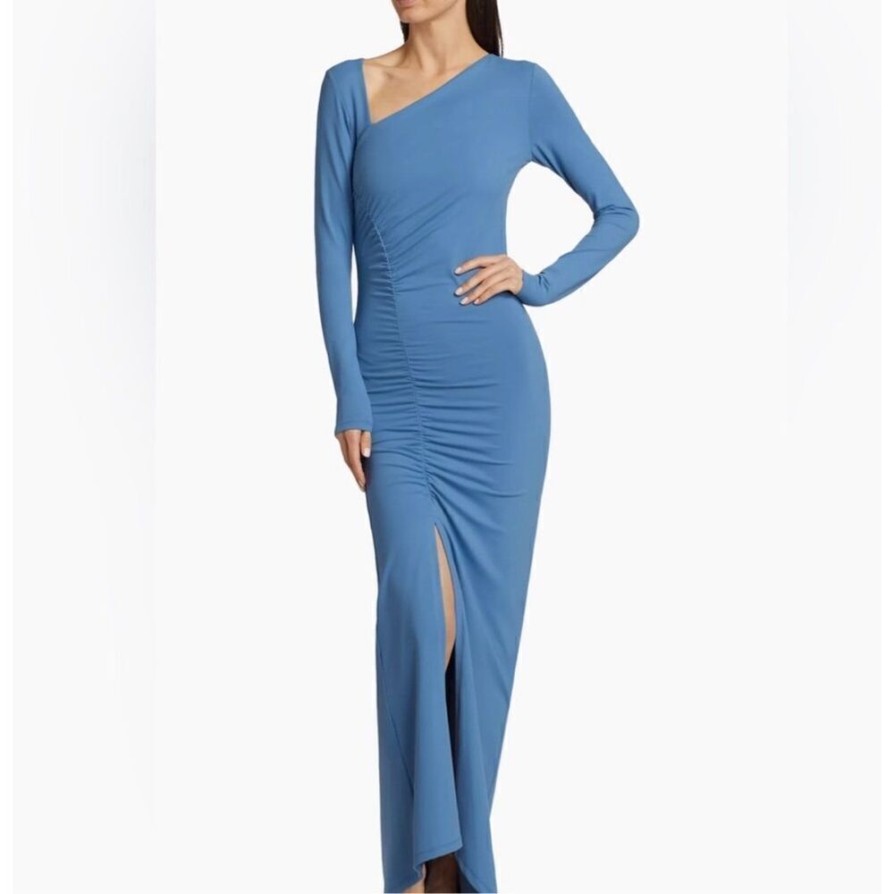 Susana Monaco Side Gather Split Dress Maxi Dress in Cornflower Size XS Nwt